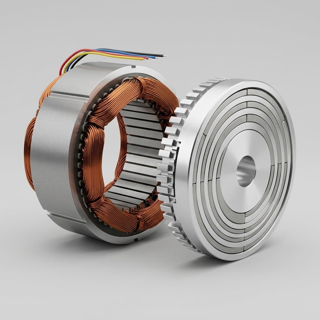 Frameless torque motor rotor and stator for quality testing